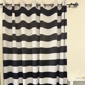 Black and white striped curtains. In perfect condition!